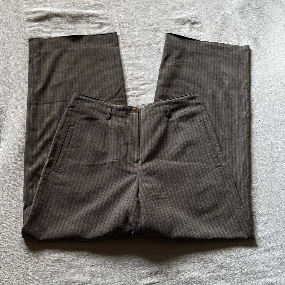 Vintage Jones New York Wide Leg Pinstripe Trousers Size 6